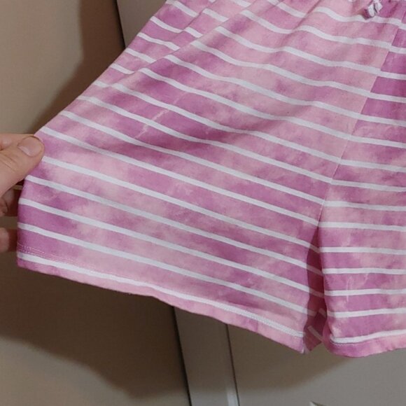 Justice children girl romper L 10/12 purple pink tie dye stripes pattern - Picture 4 of 6